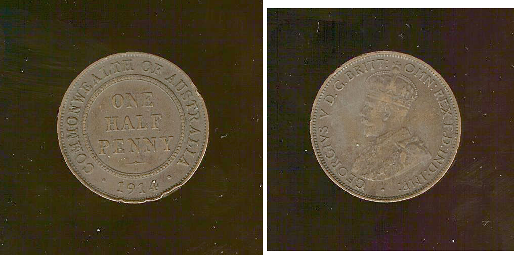 AUSTRALIE 1/2 Penny Georges V 1914 TTB